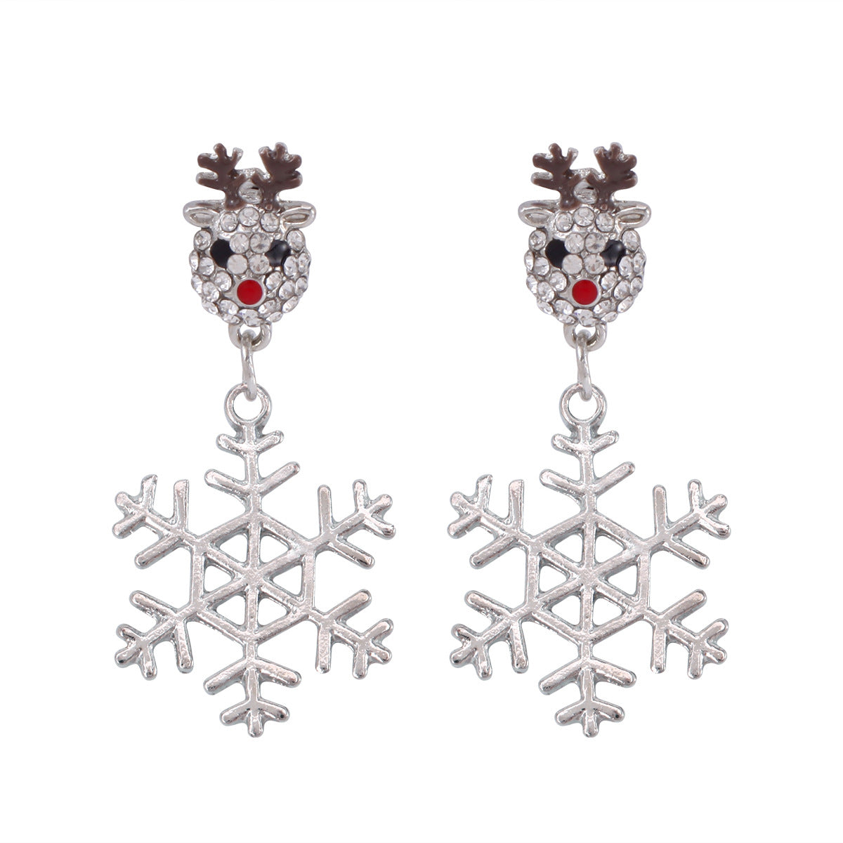 Wholesale Diamond Bell Snowflake Christmas Tree Earrings